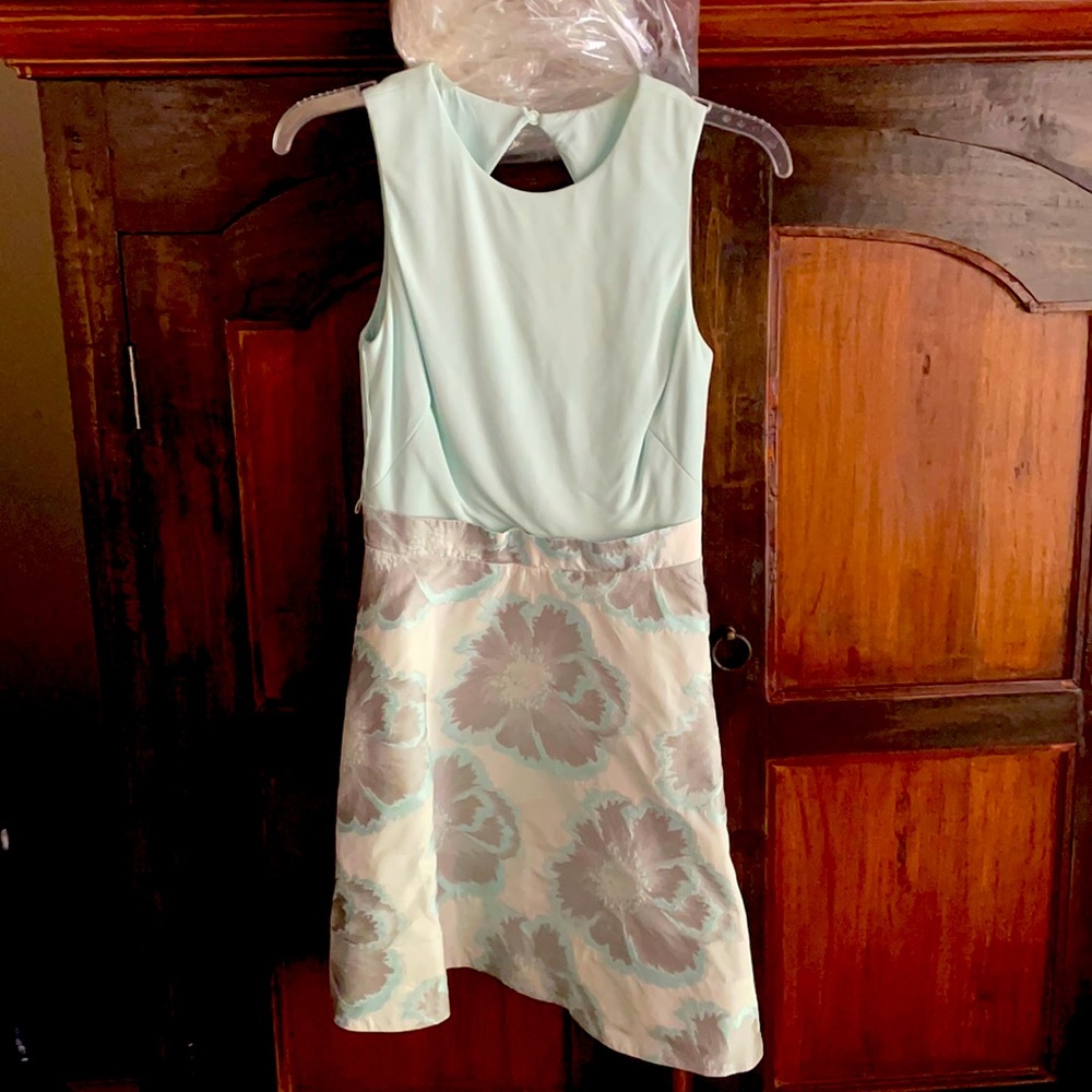 Aidan Mattox silver and light blue dress